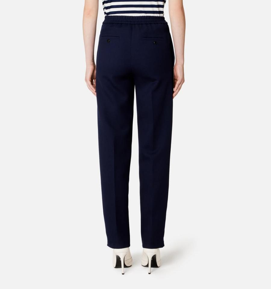 Pantalones Ami Paris Elasticated Cintura Pants With Ribbon Azul Marino | ami_MX250