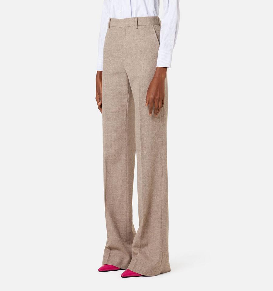 Pantalones Ami Paris flared tailored Kaki | ami_MX583