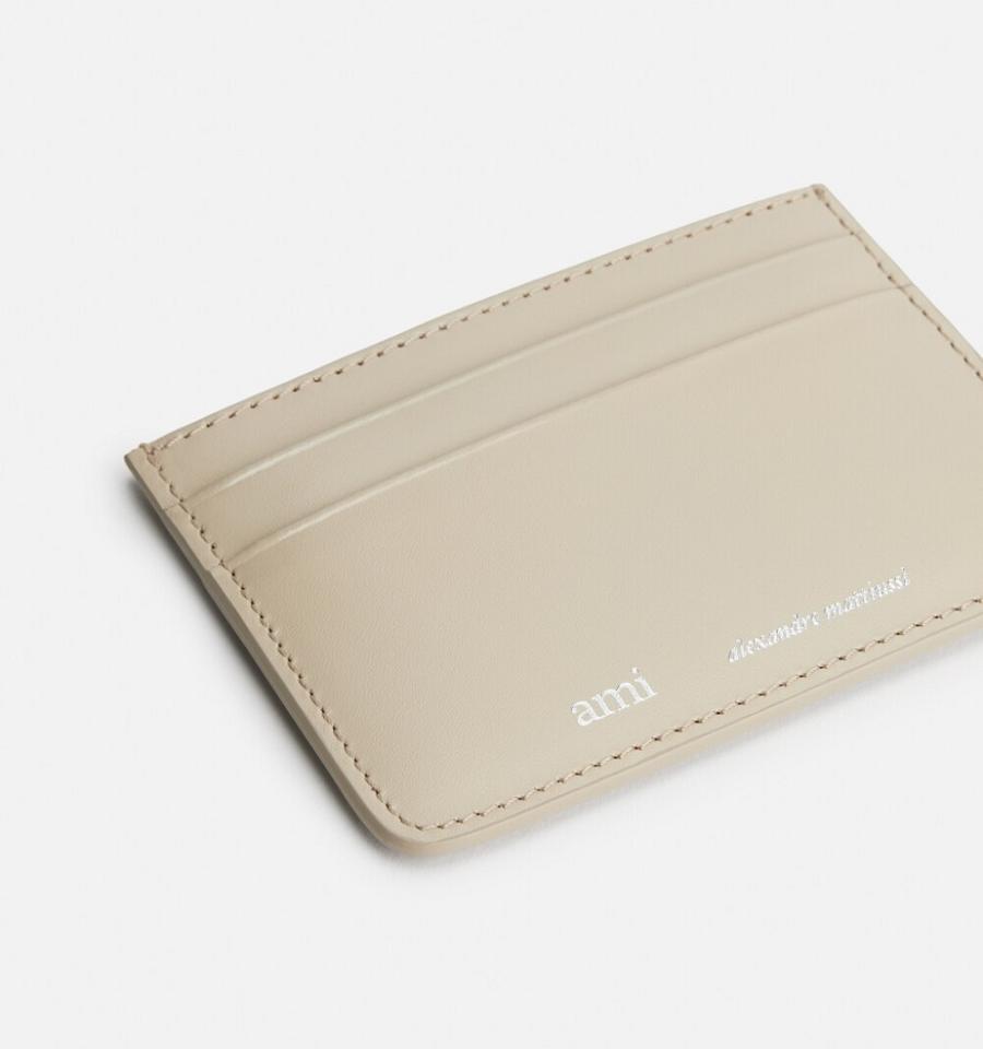 Porta Tarjetas Ami Paris Card Holder Beige | ami_MX153