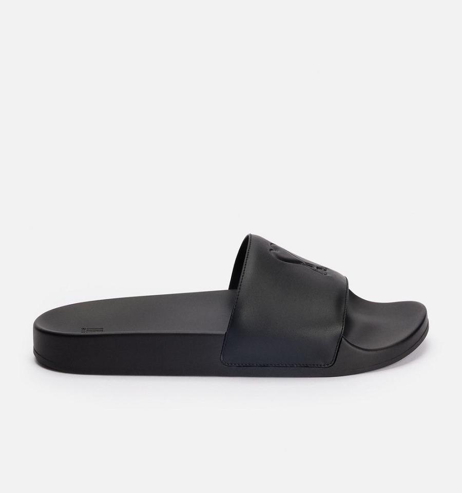 Sandalias de Diapositivas Ami Paris Ami de Coeur Negros | ami_MX464