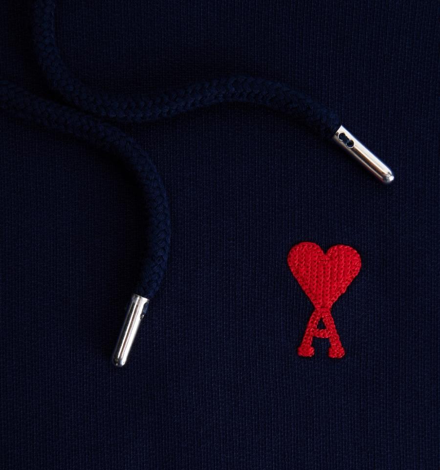 Sudadera Con Capucha Ami Paris Ami de Coeur Azul Marino | ami_MX232