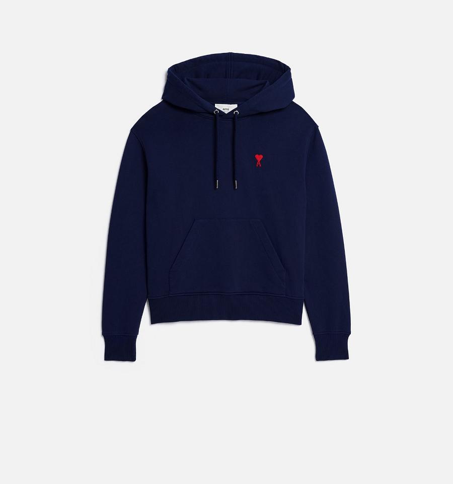 Sudadera Con Capucha Ami Paris Ami de Coeur Azul Marino | ami_MX232