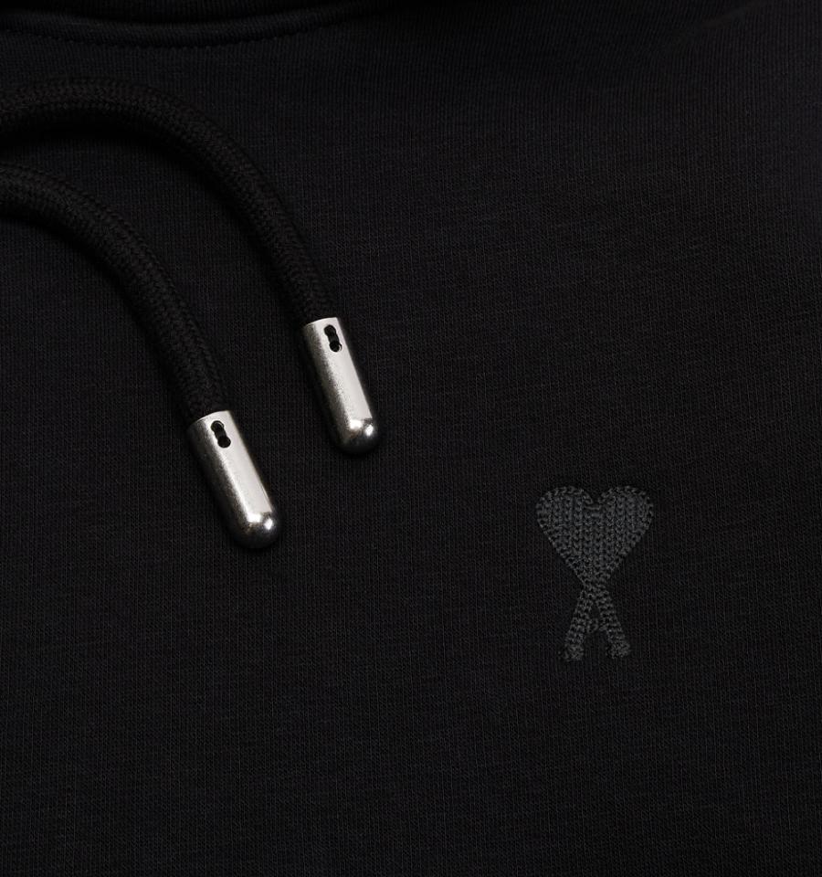 Sudadera Con Capucha Ami Paris Ami de Coeur Negros | ami_MX274