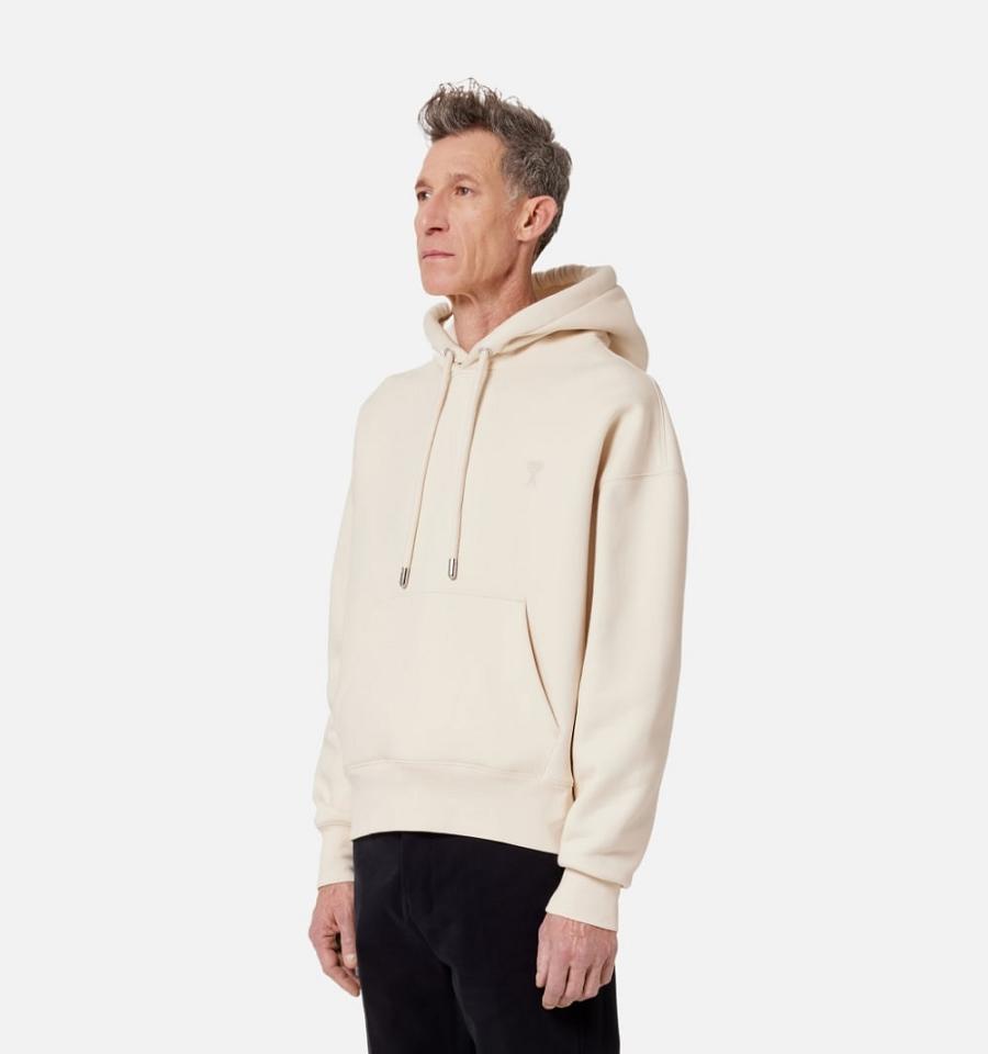 Sudadera Con Capucha Ami Paris Ami de Coeur Beige | ami_MX417