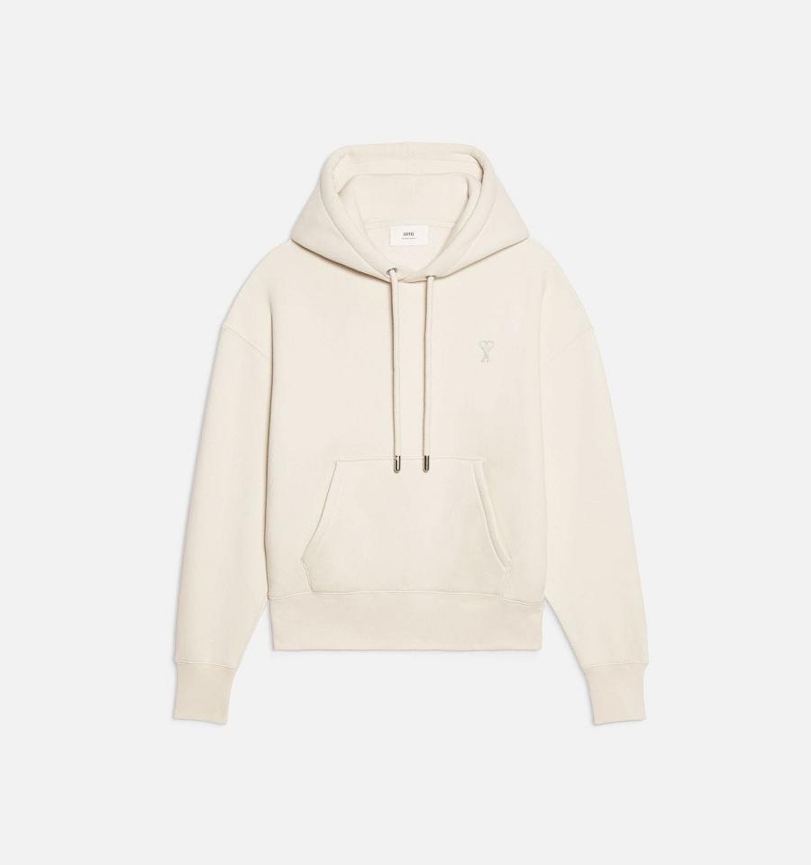 Sudadera Con Capucha Ami Paris Ami de Coeur Beige | ami_MX417