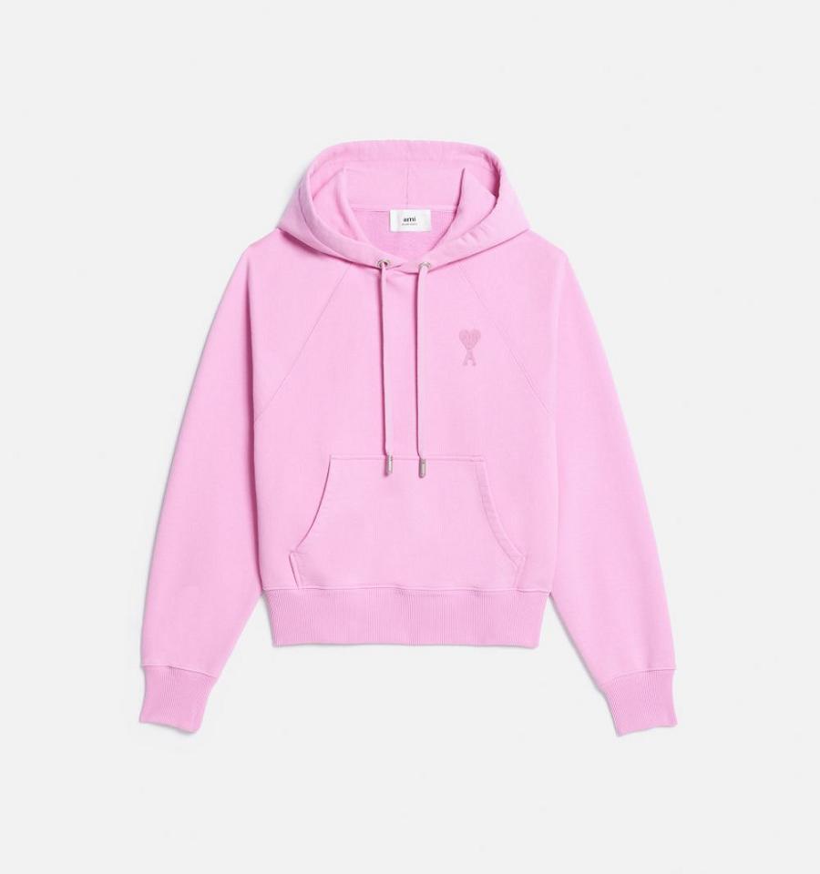 Sudadera Con Capucha Ami Paris Ami de Coeur Rosas | ami_MX431