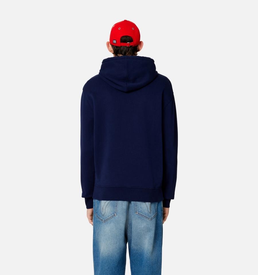 Sudadera Con Capucha Ami Paris Ami de Coeur Azul Marino | ami_MX452