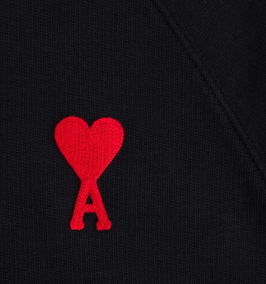 Sudadera Con Capucha Ami Paris Ami de Coeur Negros | ami_MX467