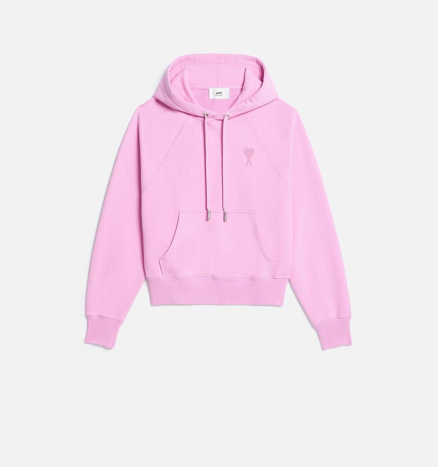 Sudadera Con Capucha Ami Paris Ami de Coeur Rosas | ami_MX525