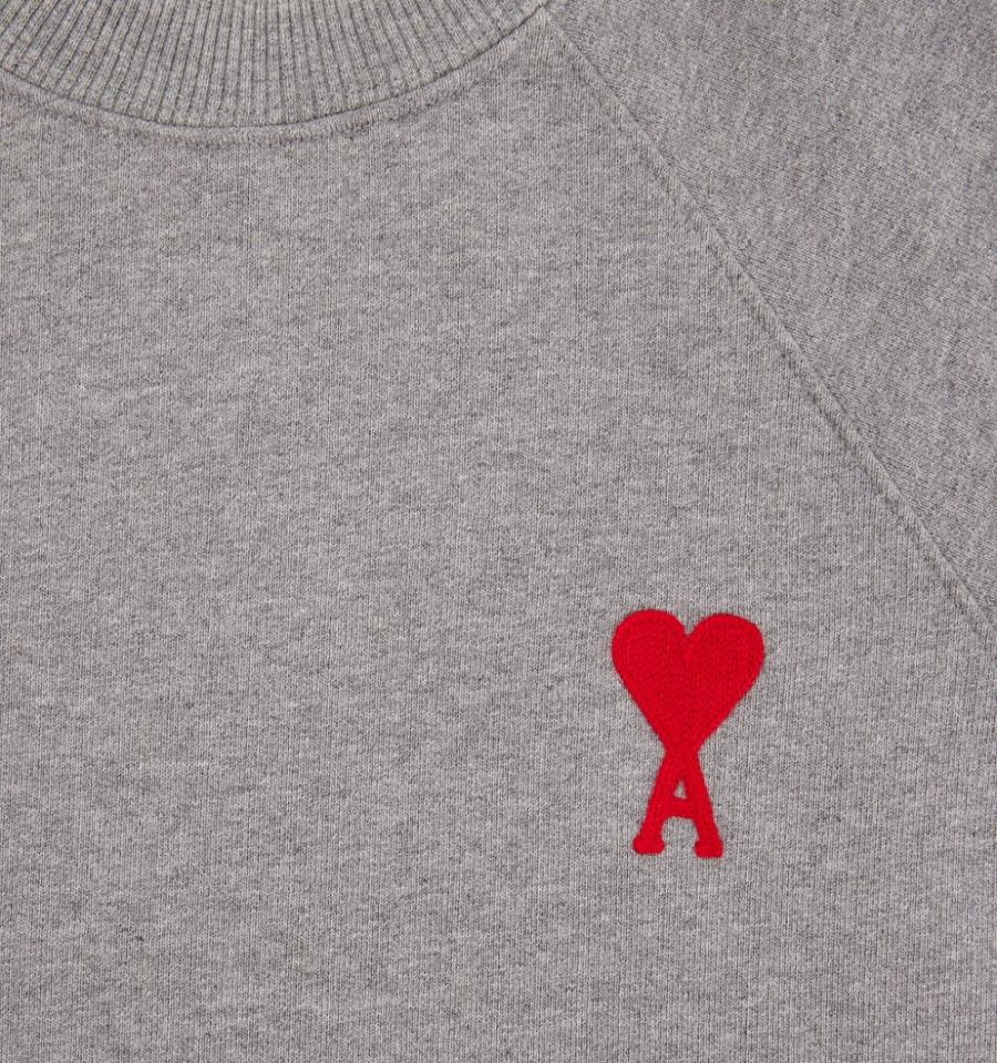 Sudaderas Ami Paris Ami de Coeur Crewneck Grises | ami_MX364