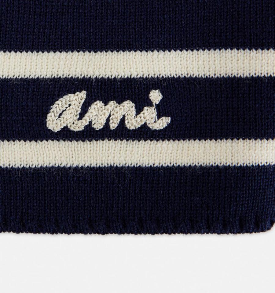 Suéteres Ami Paris Ami Embroidery Sin Manga Sailor Azul Marino | ami_MX471