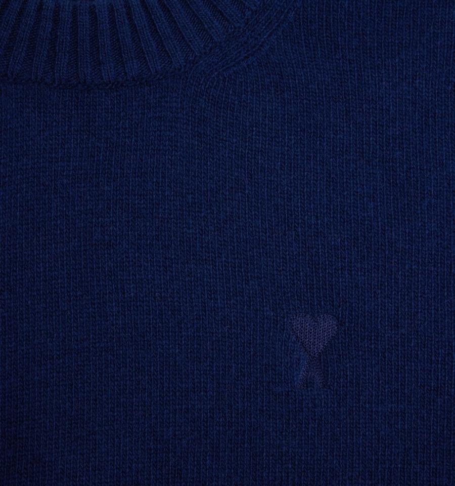 Suéteres Ami Paris Tonal Ami de Coeur Crewneck Azul Marino | ami_MX547