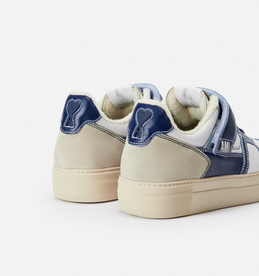 Tenis Ami Paris Low Top Ami Arcade Blancos Azul Marino | ami_MX115