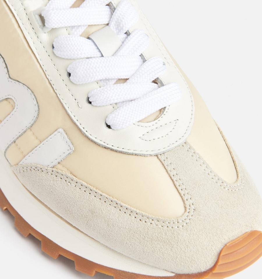 Tenis Ami Paris logo-patch panelled Beige | ami_MX308