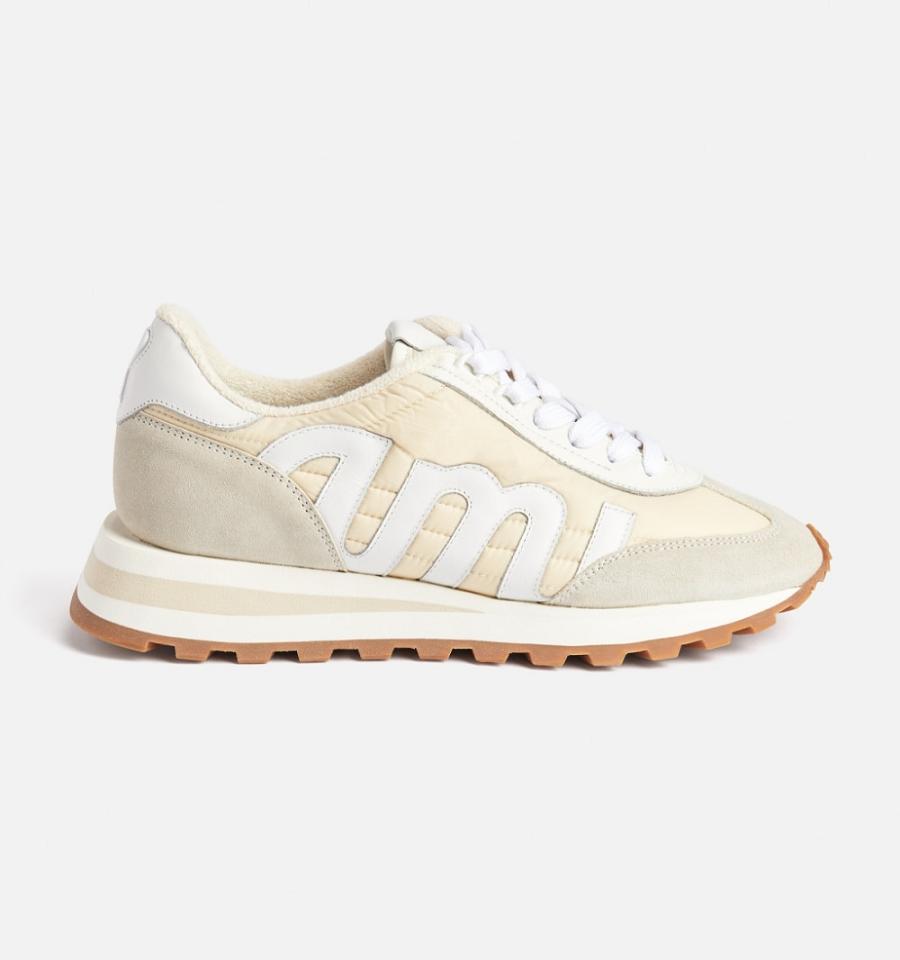 Zapatos Ami Paris logo-patch panelled Beige | ami_MX132